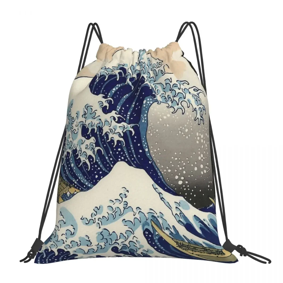 Great Wave Of Kanagawa Backpacks Multi-function Portable Drawstring Bags Drawstring Bundle Pocket Sports Bag BookBag For Travel