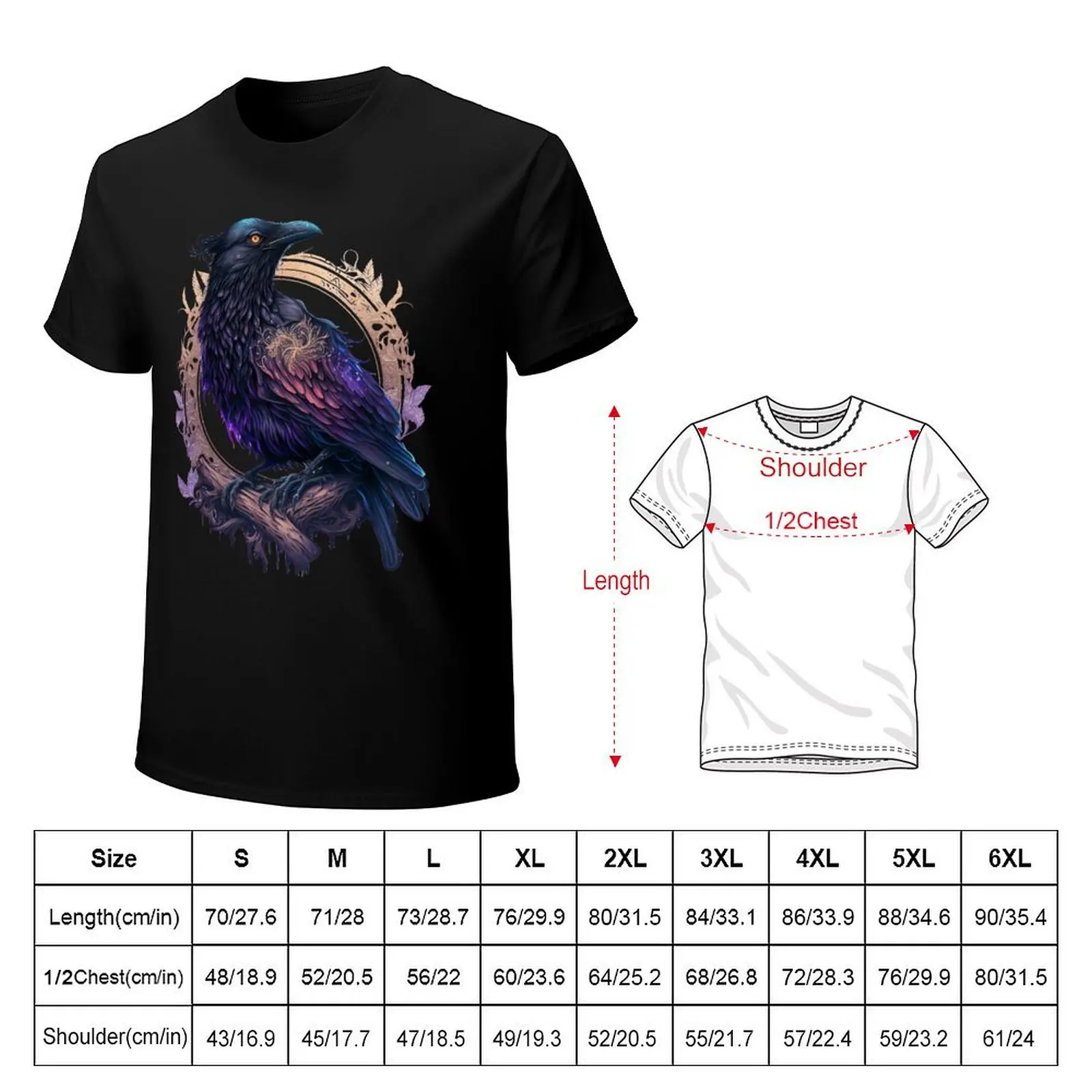 Highly Detailed Vivid Magical Raven - Blackbird - Crow T-Shirt funny t shirts man T-Shirt