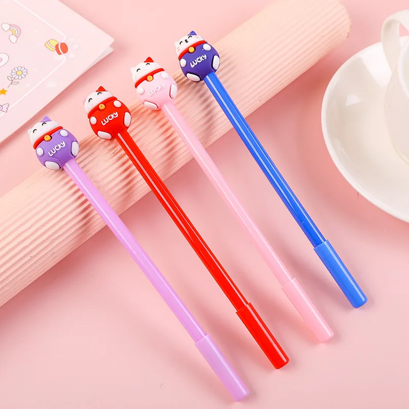 

36 Pcs Wholesale Cute Lucky Cat Cute Fat Cat Gel Pen Office Black Student Writing Signature Pen School Supplies Stationery