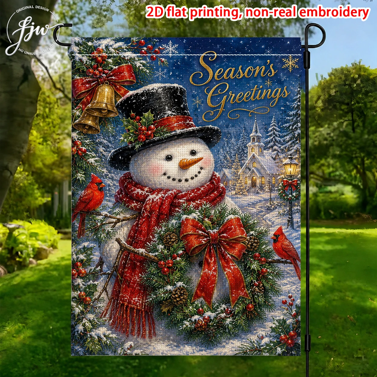 1pcs Christmas Garden Flags Seasonal Holiday Yard Flags Winter Snowman Nutcracker Christmas Tree Outdoor Decor
