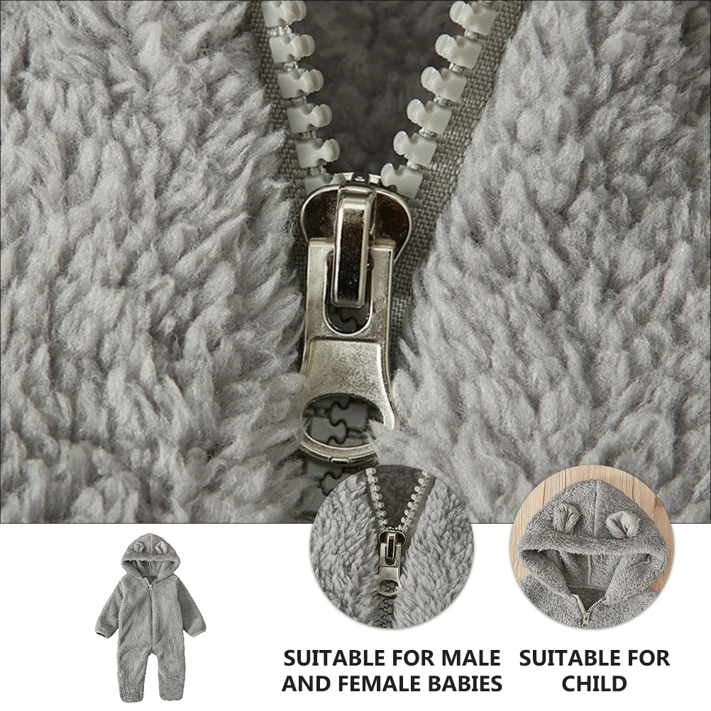 

Baby Hooded Romper Winter Jumpsuit Newborn Warm Outfit Soft Durable Breathable Comfortable Holiday Costume Gift