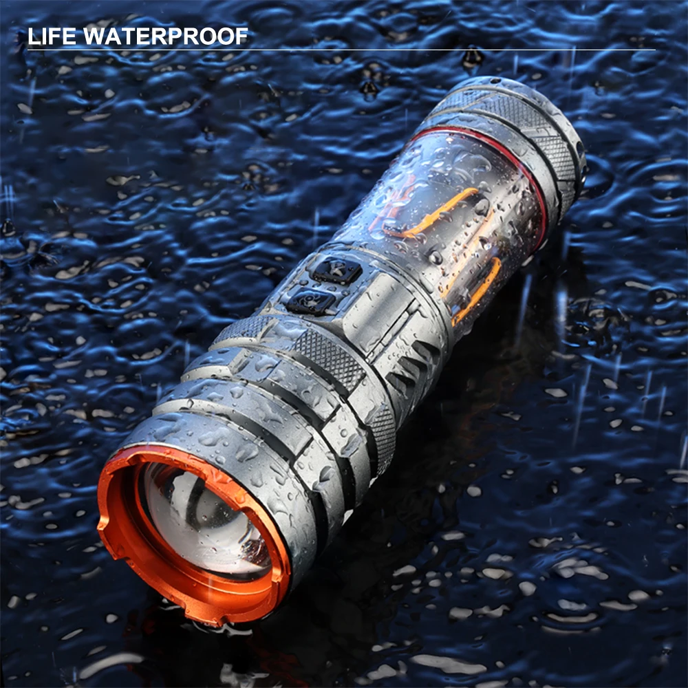 Amanfire G580 High Power Tactical Flashlight Outdoor Portable Camping Lantern Laser Torch Multi Functional light