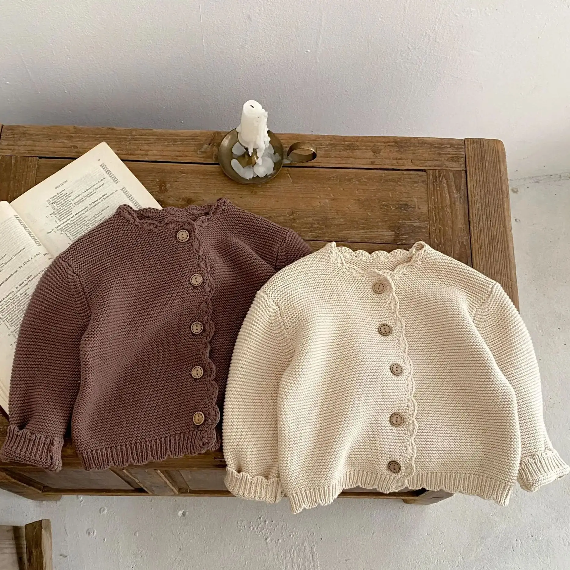New Autumn Winter Jacket Coats Korean Style Children Clothes Baby Girls Cardigan Sweaters Toddlers Kids Casual Knitted Coats