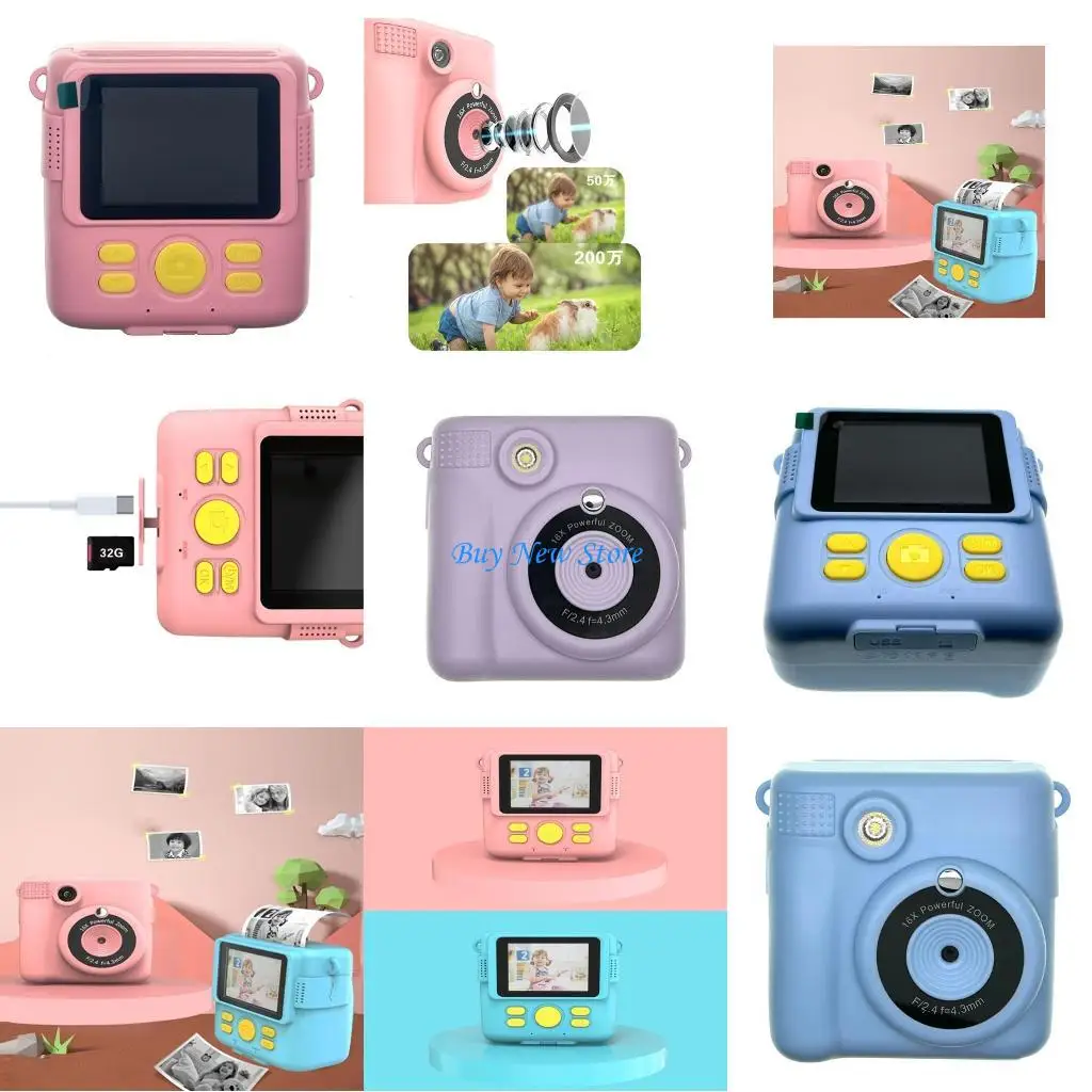 20ce-楽しいキャプチャーとプリントのキッズカメラキット、ビデオ、32gb-メモリ、男の子と女の子向けのクラフト用品付き