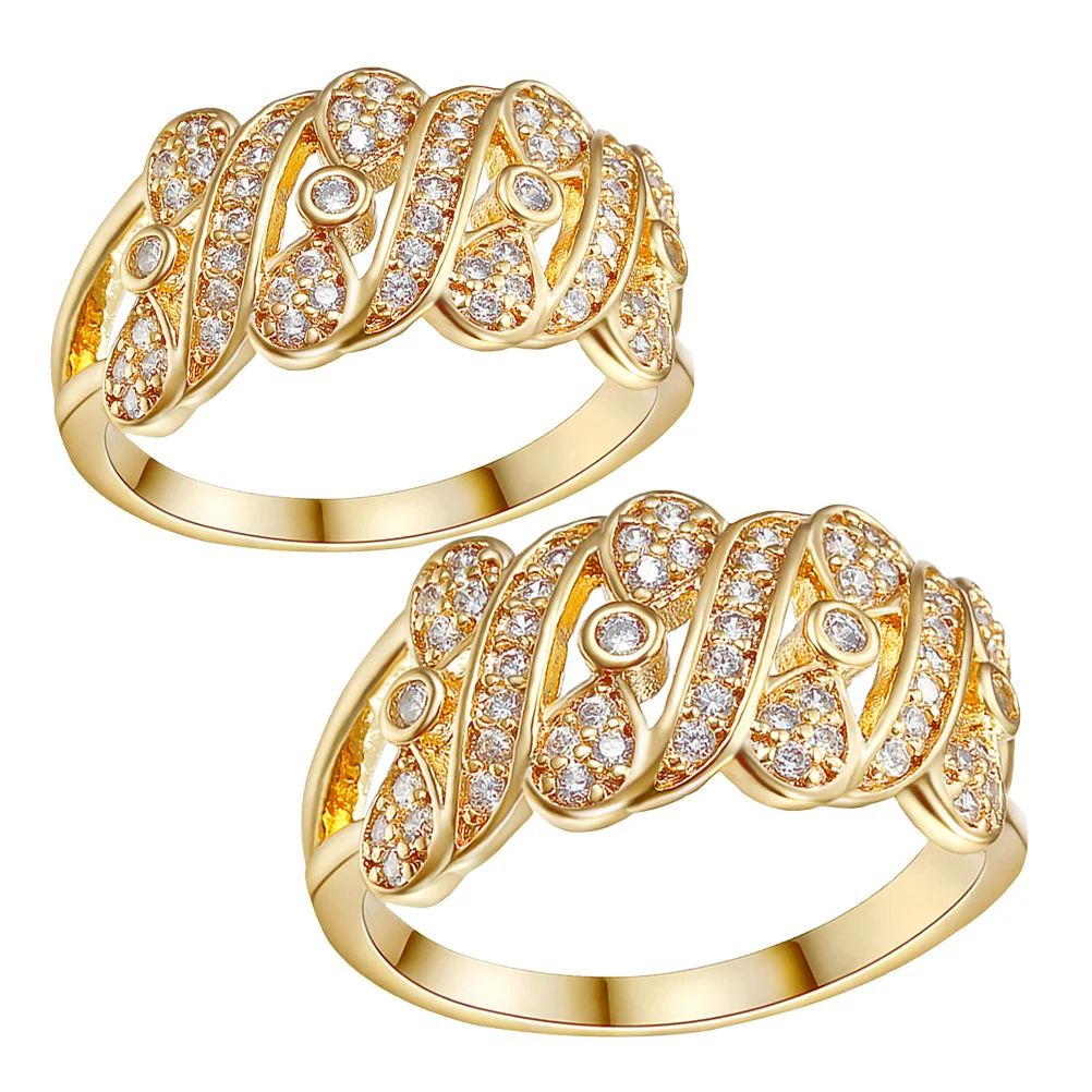 

2Pcs Ladies Bowknot Zircon Ring Copper Fashion Jewelry Wedding Anniversary Festival Decorative Finger Rings Ladies Ring