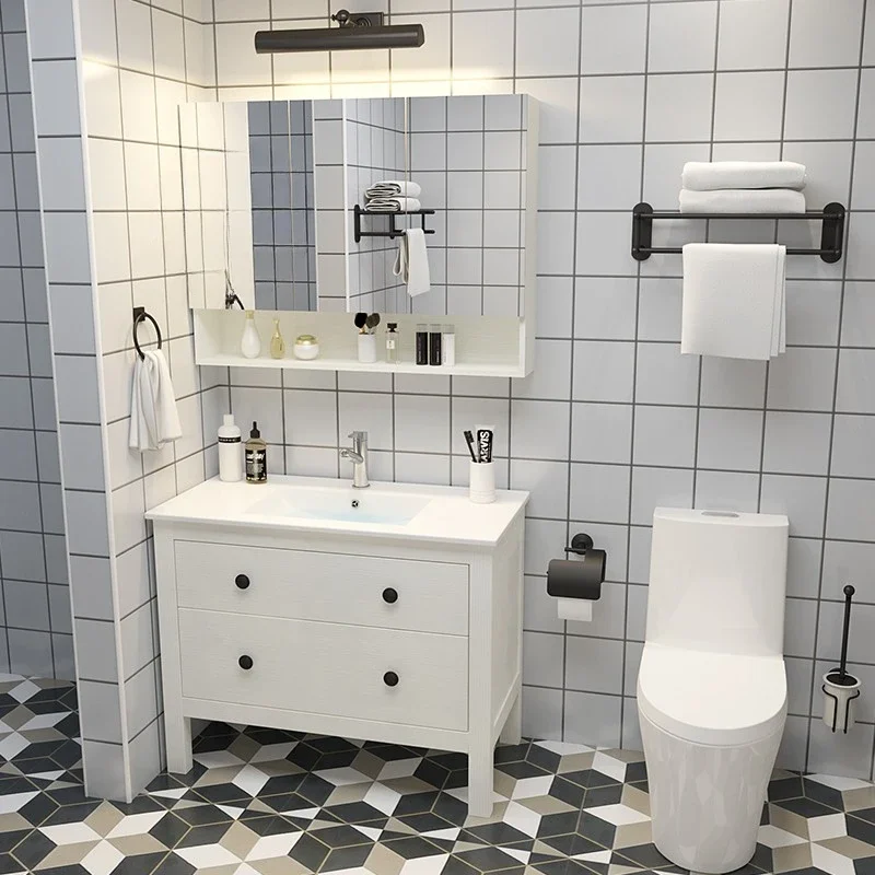 Nordic minimalist bathroom cabinet toilet floor-to-ceiling washbasin modern hand washbasin combination