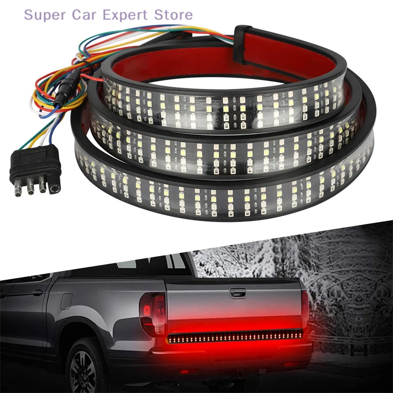 

Truck Tailgate Light Bar 60 Inch LED Strip For Pickup Trailer SUV Full Function Brake Reverse Turn Signal Tail Lamp Waterproof