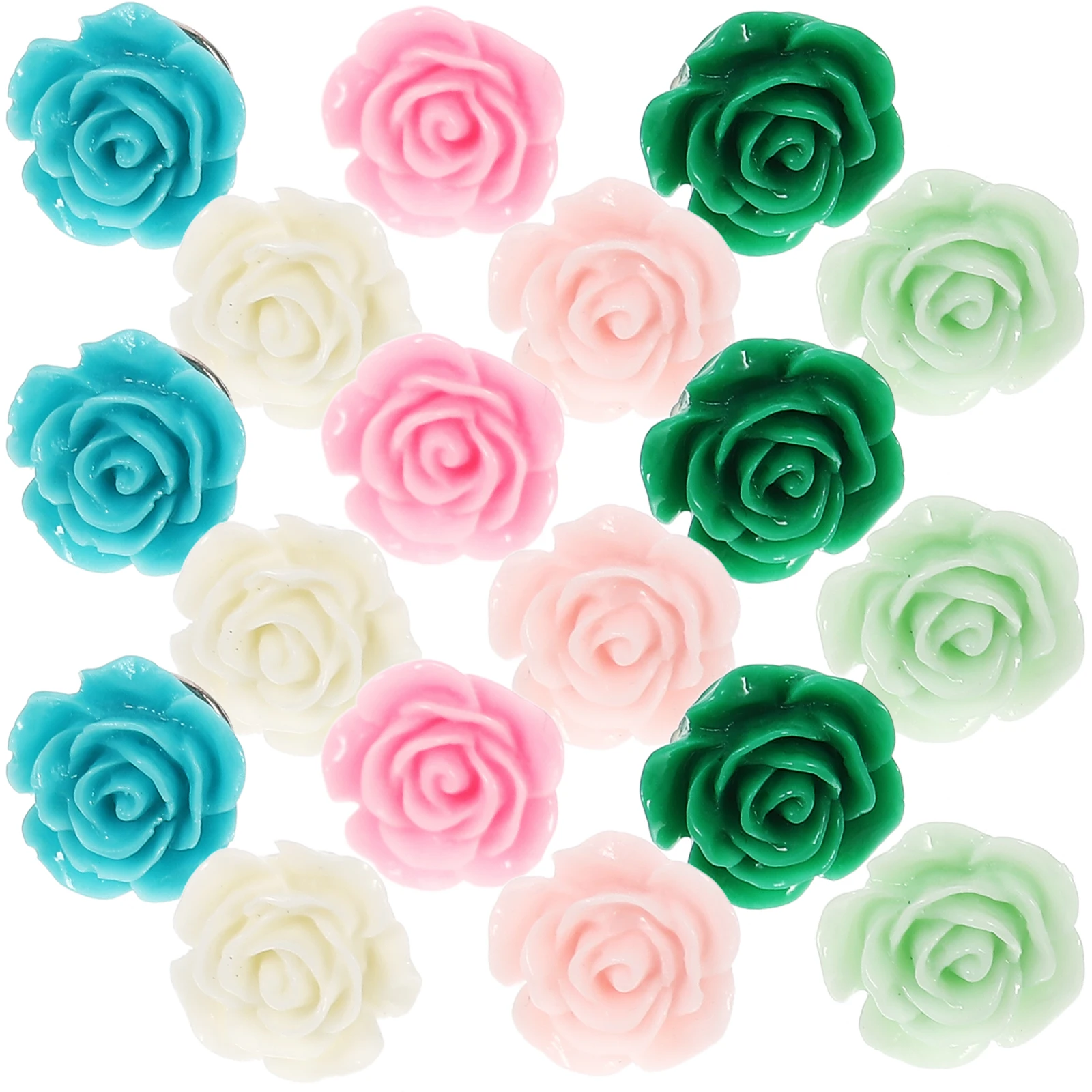 30 stks Rose Bloem Push Pins Vervangbare Punaises Voor Kaartbenodigdheden Thuiskantoor Muur Kunst Bevestiging Compact Herbruikbare Kleine Punaises