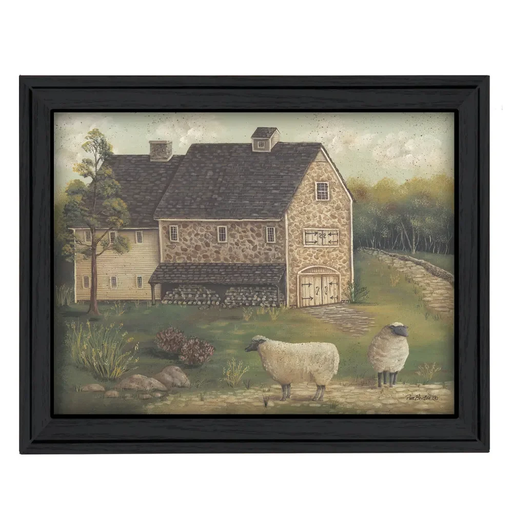 

Pam Britton Stone Barn Printed Wall Art Black Frame Ready to Hang Modern Elegant Handcrafted Fade Resistant Home Decor