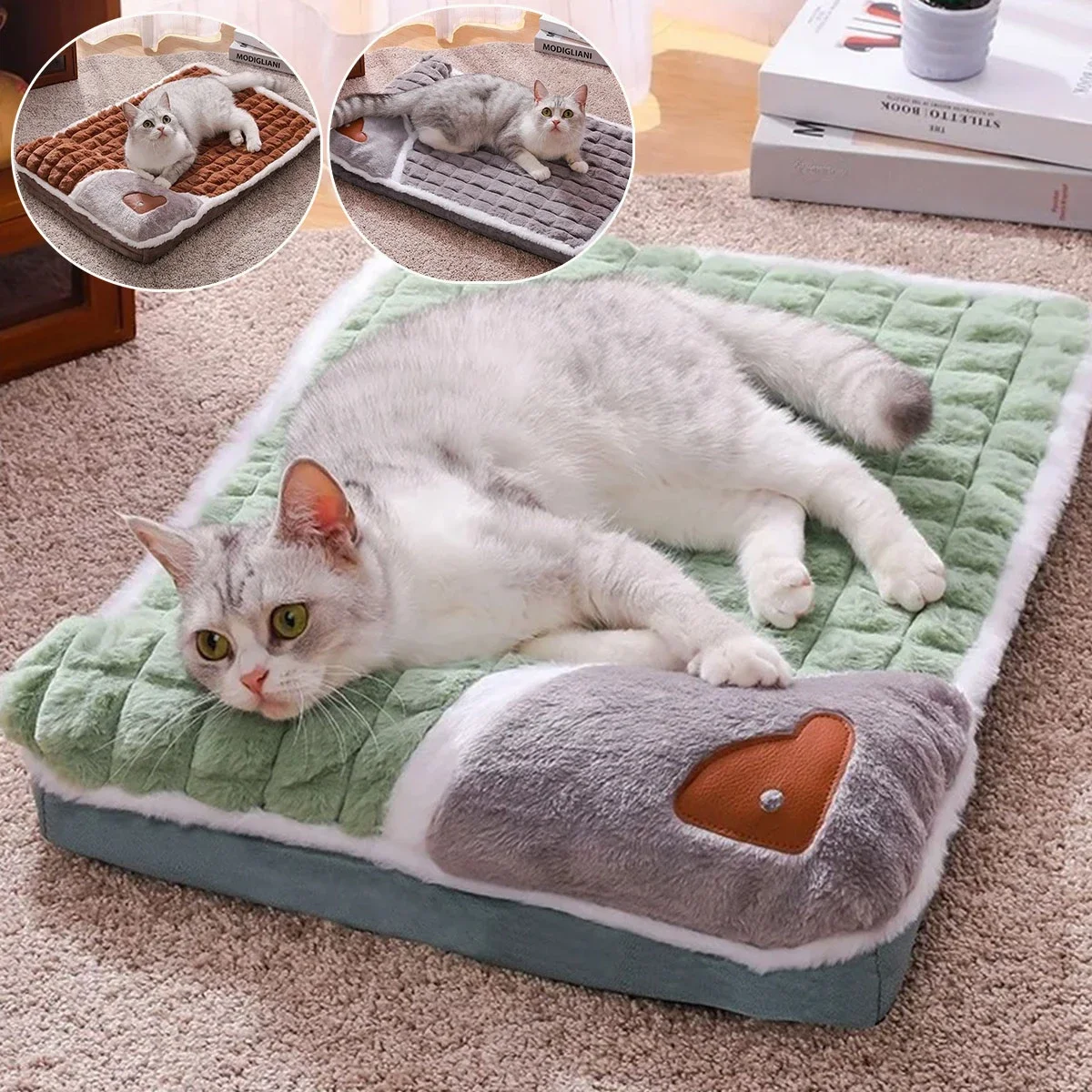 

Pet Cushion Dog Winter Fluffy Nest Winter Dog Cushion Cat Cushion Warm Winter Removable Washable Pet Beds 애완동물 매트