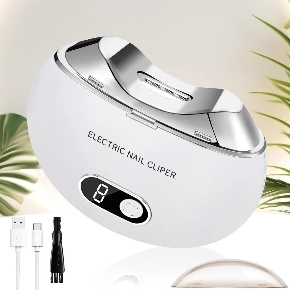 

Low Noise Electric Nail Clippers UV Light Rechargeable Automatic Nails Trimmer Manicure Care Tool 3 Speeds