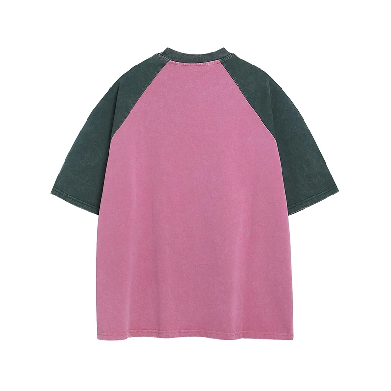 2025 Hip Hop Oversized T Shirts Color Block Patchwork Vintage Sports Style T-shirt Harajuku Streetwear Tee Tops Men Clothing New