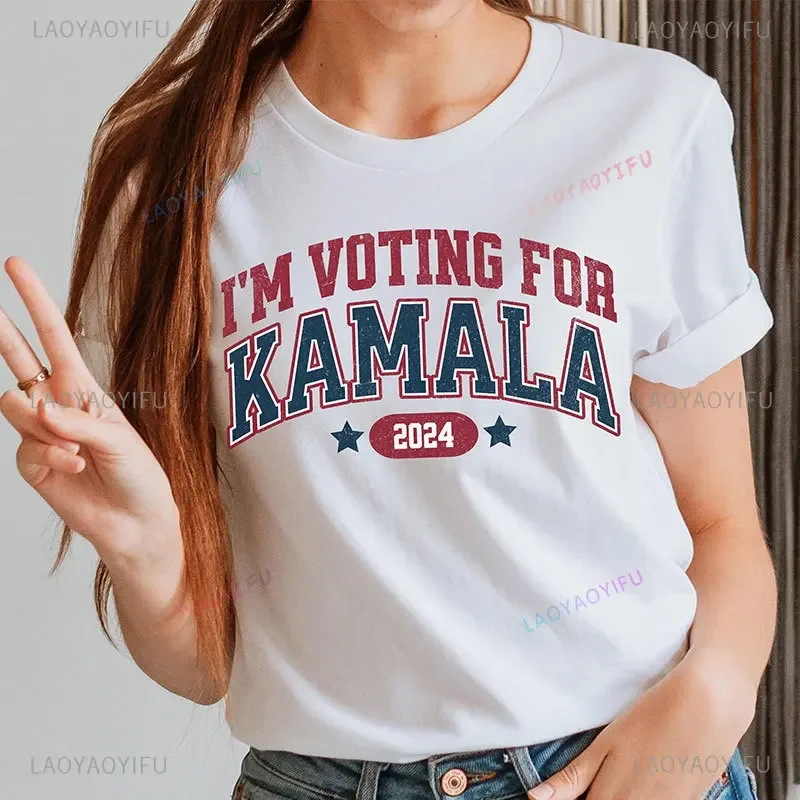 Vote Kamala Harris for Presidential T Shirt Election 2024 Save Democratic T-Shirt Humor Cotton Letters Printed Campaign Tee Gift