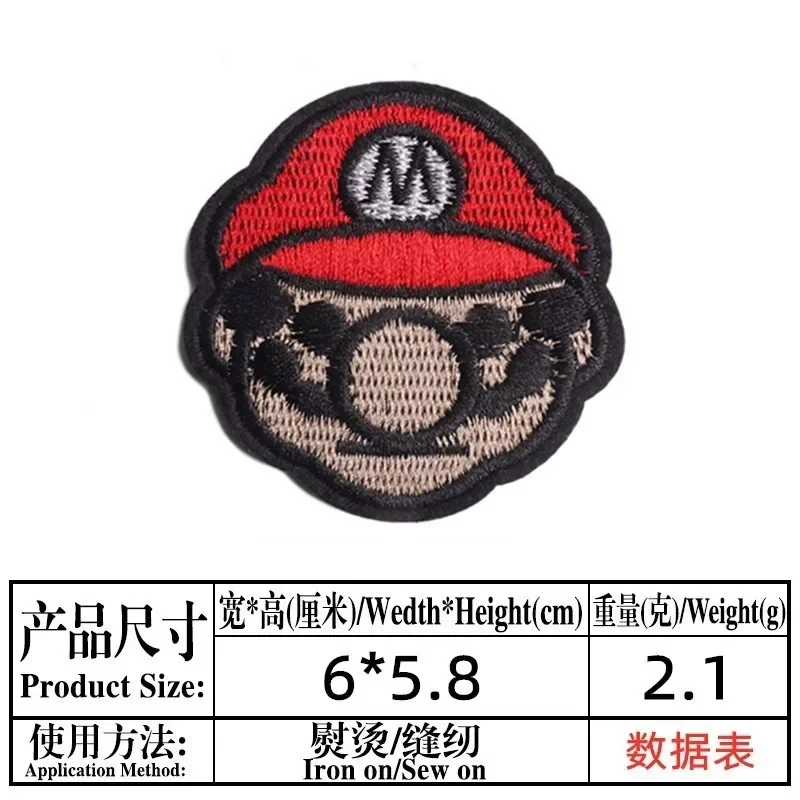 Super Mario Bros Cartoon Games Anime Figures Mario Luigi Yoshi Embroidered Patches Diy Patches Applique Thermal Stickers Gifts