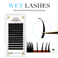 Abonnie Wet Individual Eyelashes Premade Spikes Lashes Extensions Volume Classic Lash