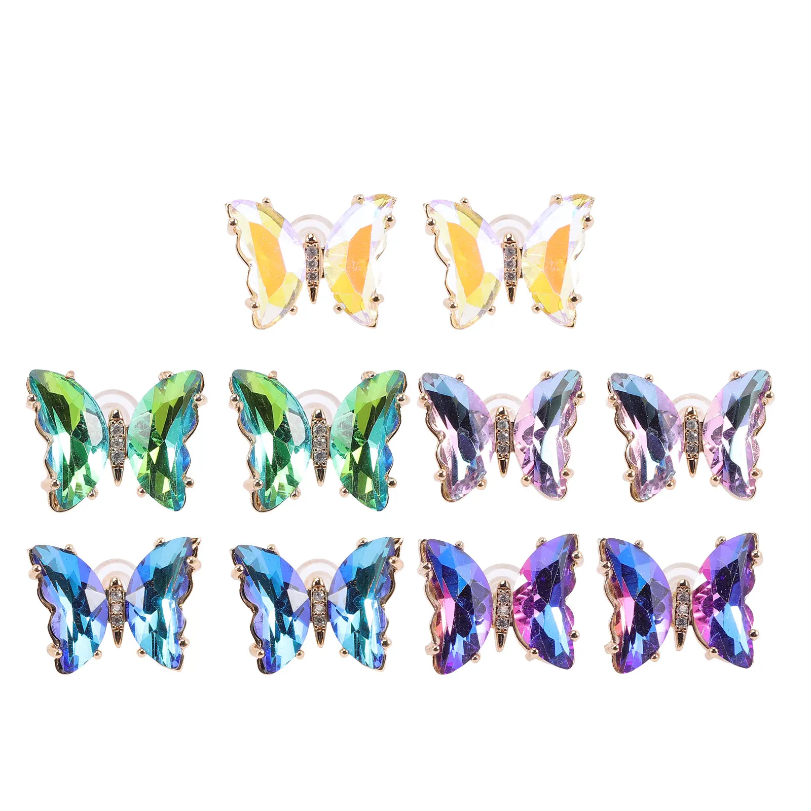 

5 Pairs Shiny Stud Butterflies Stud Earrings Ear Decor Accessories Girls Earrings Women Girls Ear Decor Jewelry Gifts