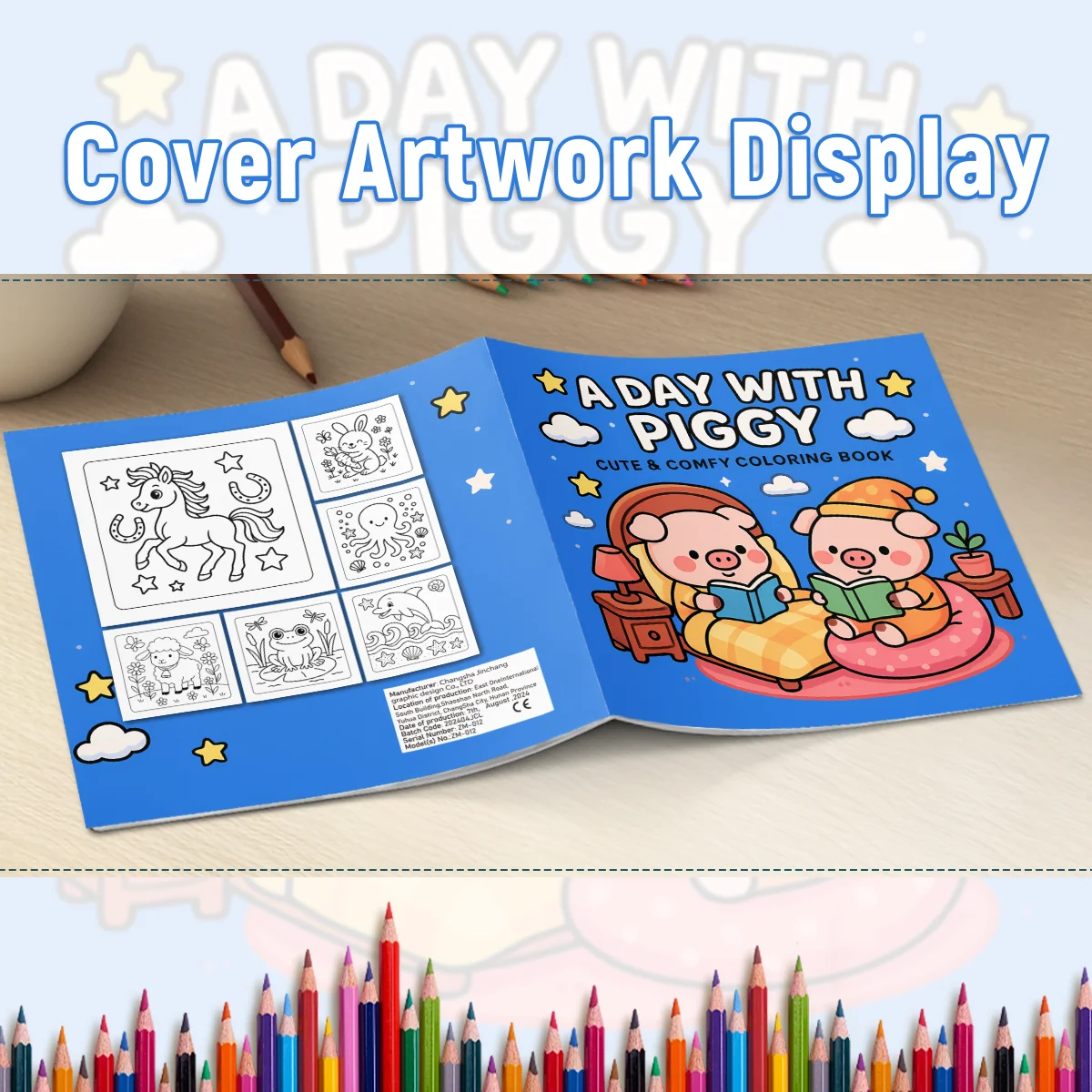 A Day With Piggy Cozy Kawaii Pig Coloring Book for Adults Anti Anxiety Stress Relief Art Activity Book