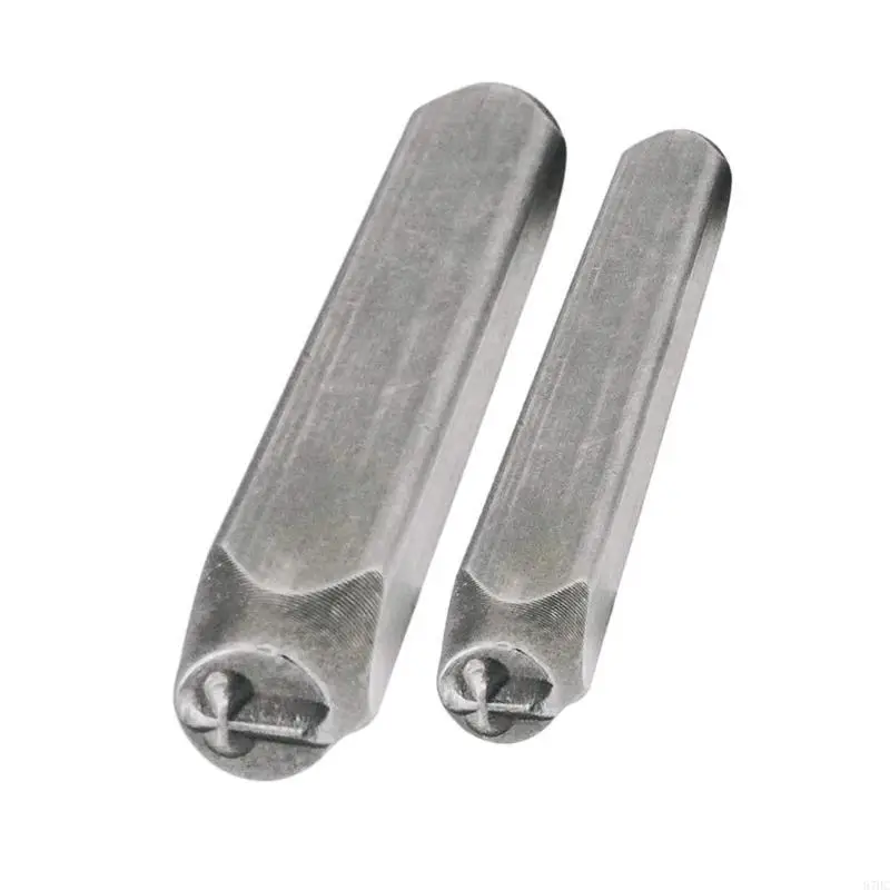 Multipurpose Jewelry Steel Stamping Set 2 Pieces Crosses Shaped Designs Stamps 3MM Steel Accessory for Craft Supplies