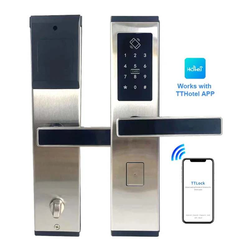 TTlock TThotel App Security Electronic Password Smart Door Lock Digital Code Keypad Hotel Apartment Residential Airbnb