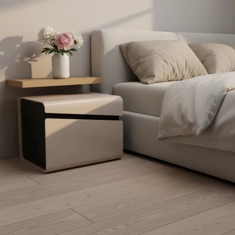 A modern creative piano lacquer craftsmanship, handmade simple and stylish nightstand, suitable for living rooms and schools