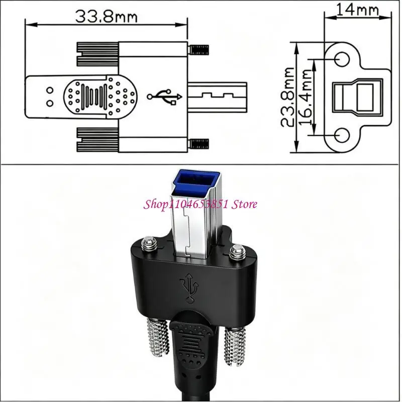 USB Panel Mount Extension Cable with Type C Input for Fixed Installs 