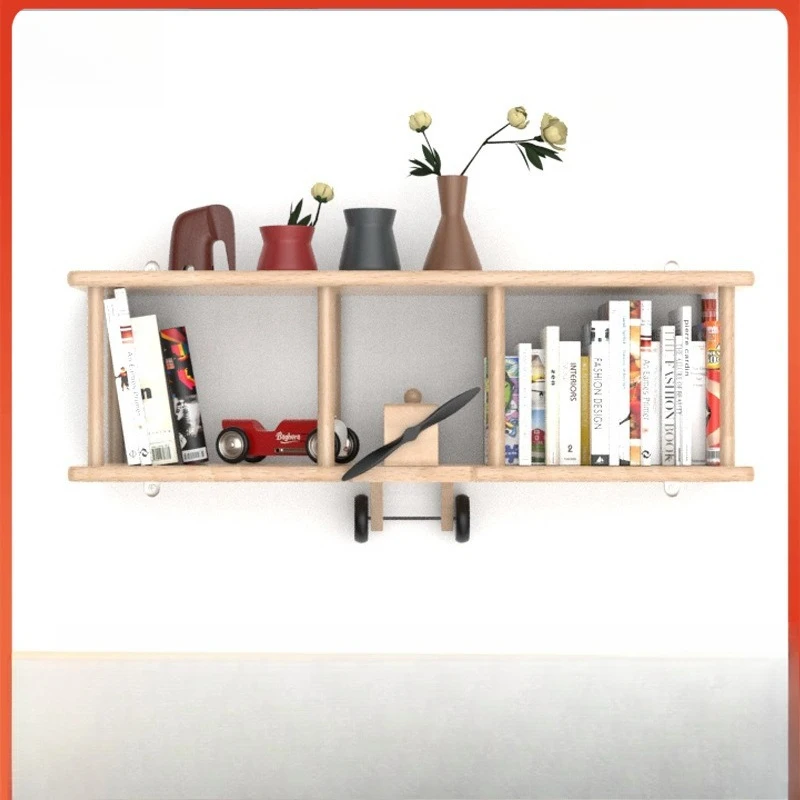 

Children's bookshelf Solid wood household shelf Storage rack Picture book shelf Wall wall bookshelf Simple wall-mounted bookshel