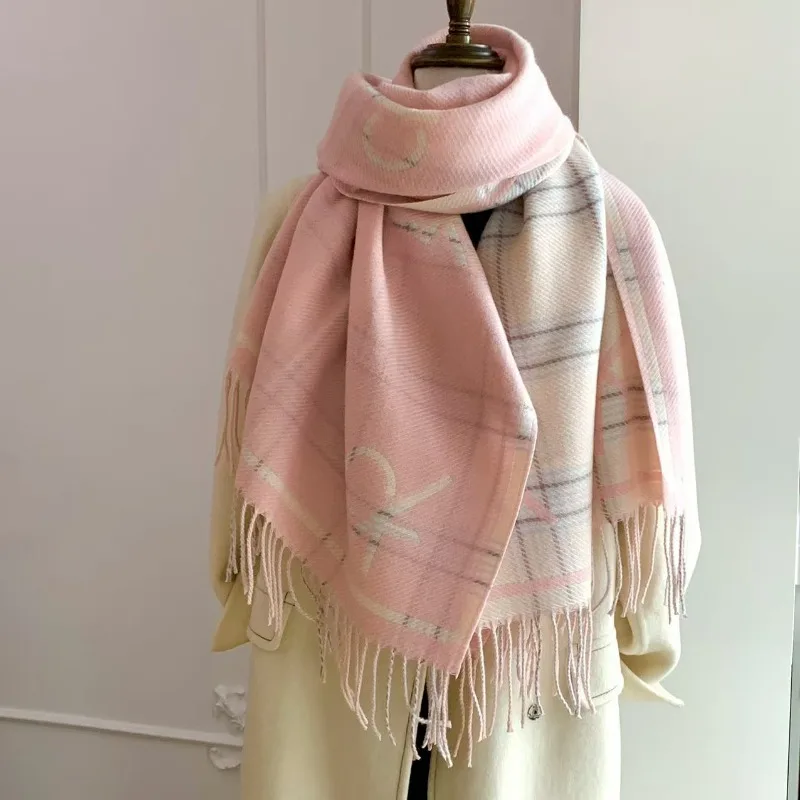 

Новый шарф 2025 года, осенне-зимний толстый искусственный кашемир, корейская версия, универсальный шарф, теплая шаль