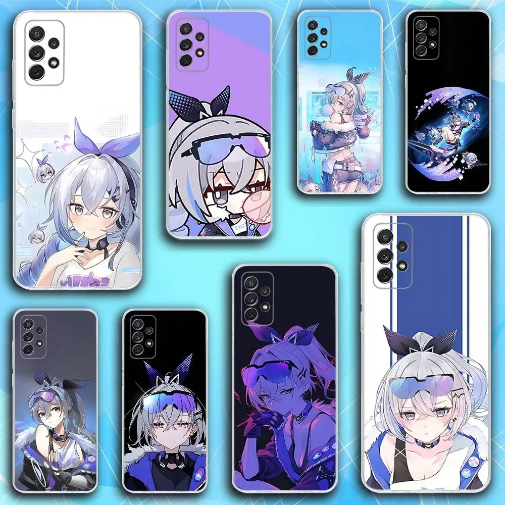 

H-Honkai Silver Game Wolf Phone Case For Samsung S30,23,21,22,20, FE lite,S10,9,8,7 PIus Note20ultra Soft Transparent