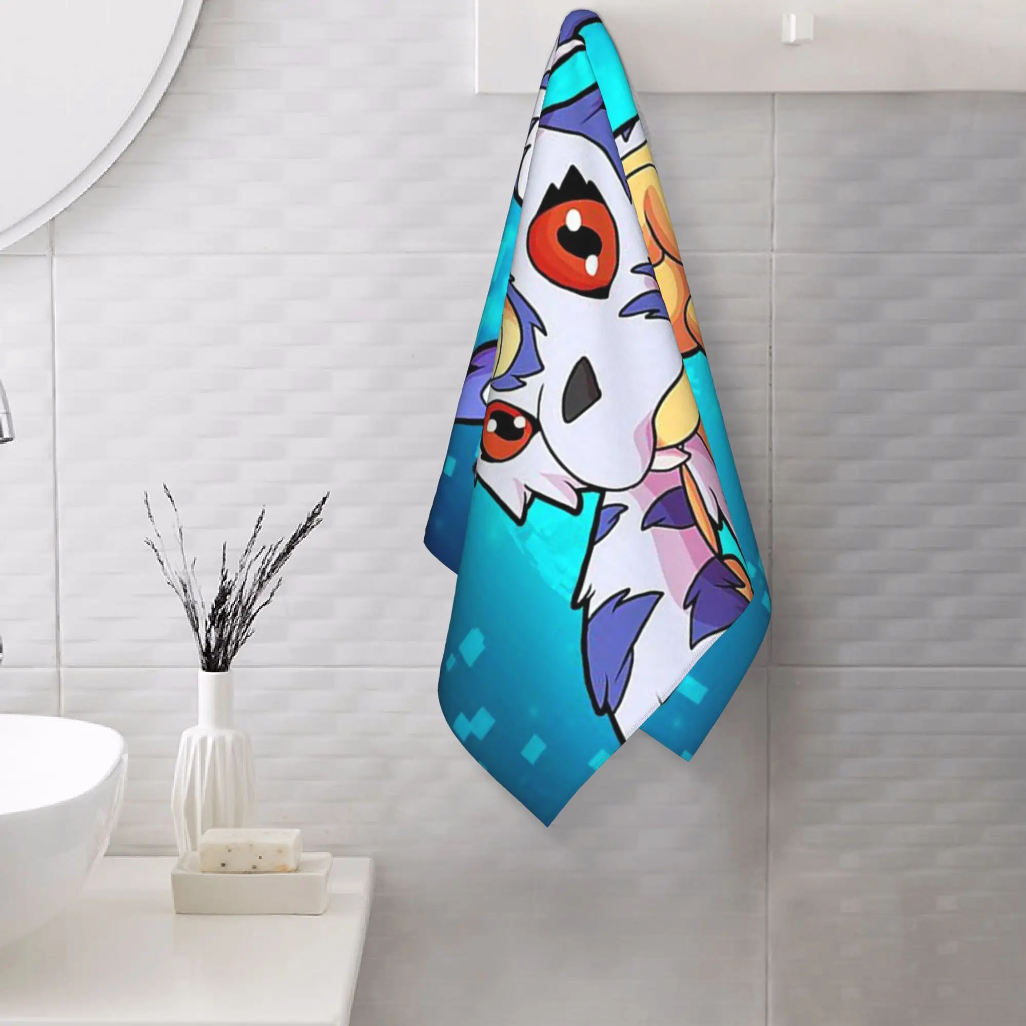 Custom Digimon  Soft Face Towel Quick Dry Pool Bath Cotton Towels Absorbent Quick