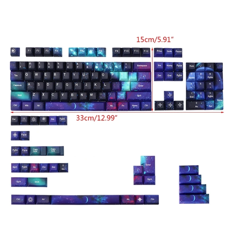 Unique 139 PBT Keycaps Gaming Keyboards KCA Keycaps Ergonomic Design PBT Keycaps Set for 61/64/68/75/87 Keyboard