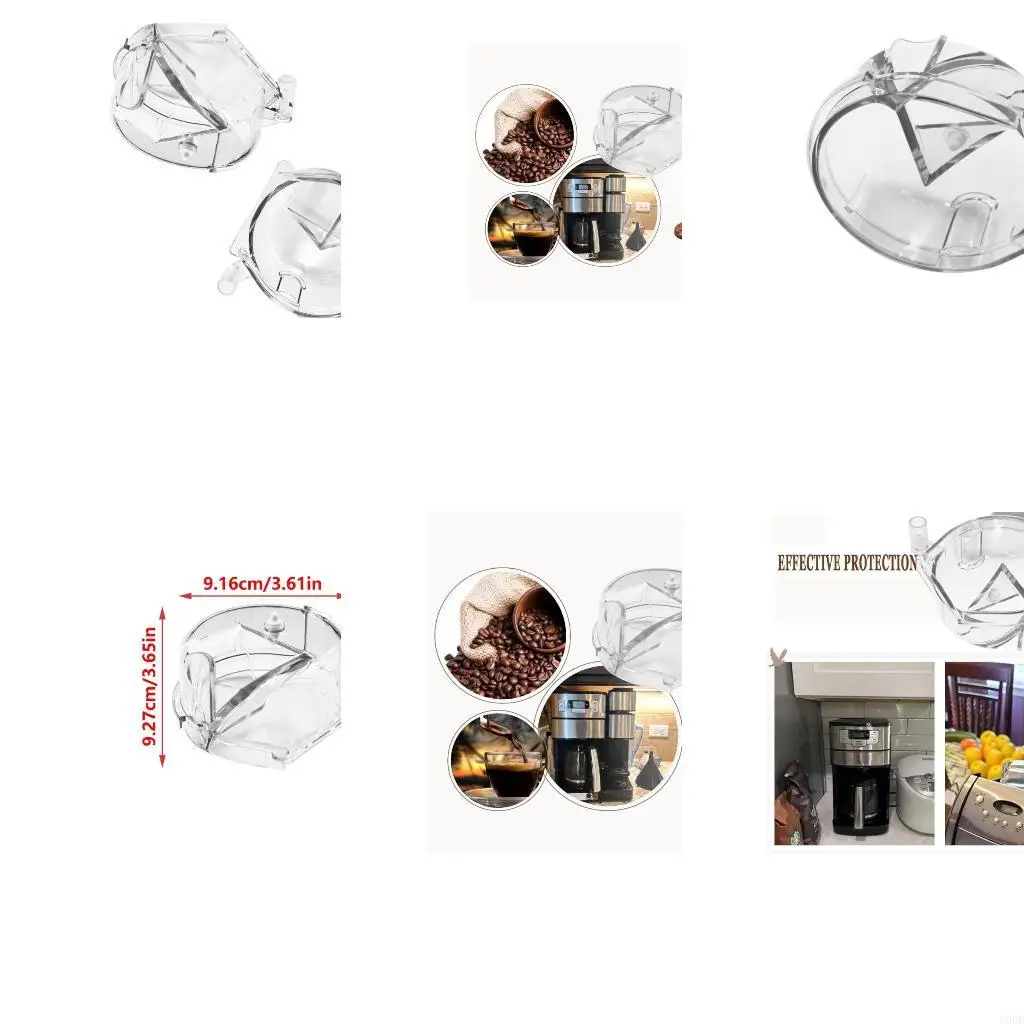 Set of 2 Plastic Clear Grinder Assembly Lid Suitable for Multiple Coffee Maker