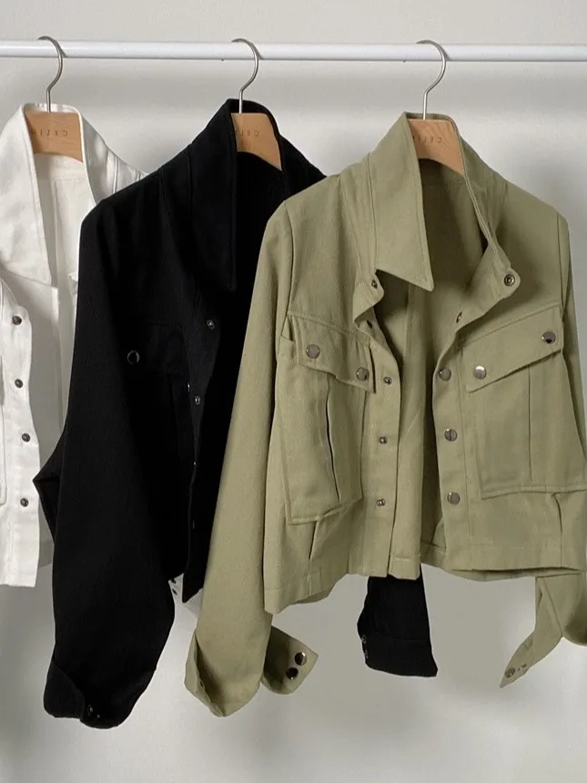 Or หลวม Workwear ลําลอง Jaet ผู้หญิงฤดูใบไม้ผลิฤดูใบไม้ร่วง Faion Retro คอยาว Sve ปุ่มด้านบน Pure สีเดินทาง Sle