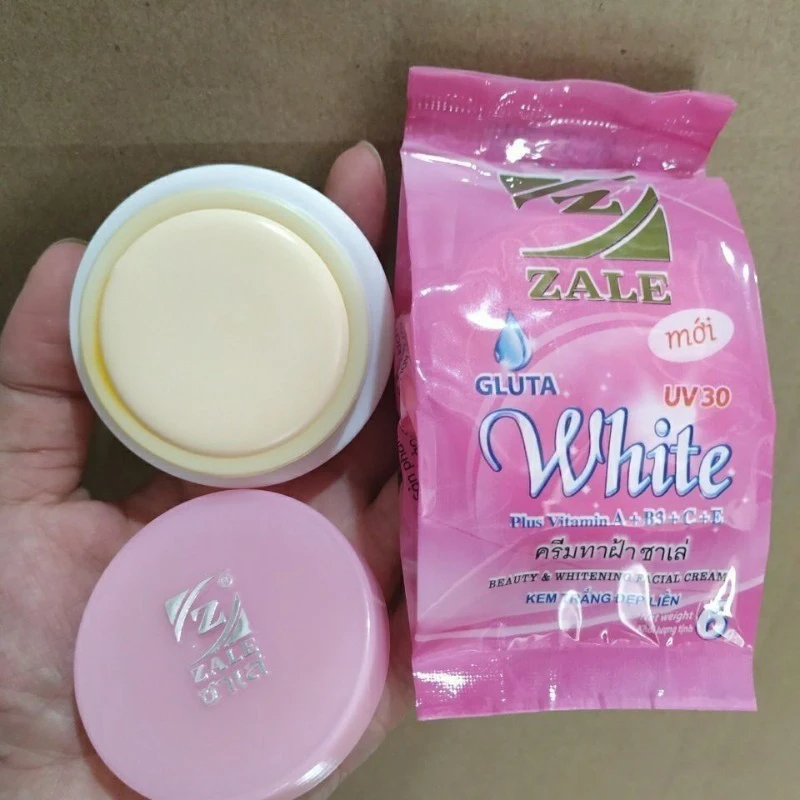 

3X Kem Zale Gluta White Thái Lan Nắp Hồng Trắng Da, Làm Giam Tàn Nhang, Vêt Nhăn, Tây Nám, Smooth Youthful Skin 6g