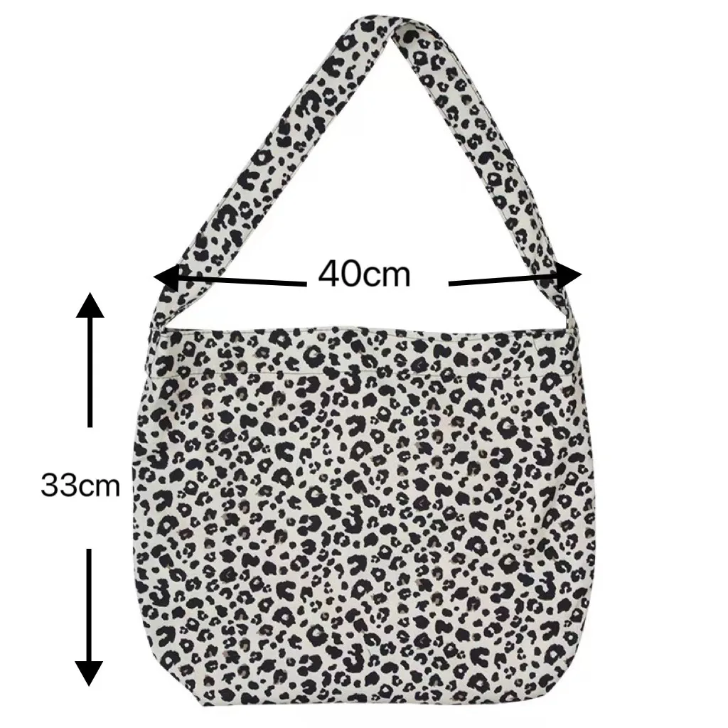 Japanische und koreanische moderne kleine Umhängetasche mit Leopardenmuster, einzelne Schultertasche aus Segeltuch für Studentinnen – Detail 1