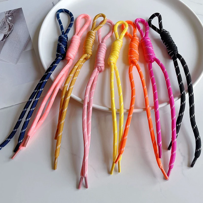 Creative Colorful Braided Lanyard Keychain Anti-Lost Knot Nylon Rope Keyring For Car Backpack Pendant Accessories Gift