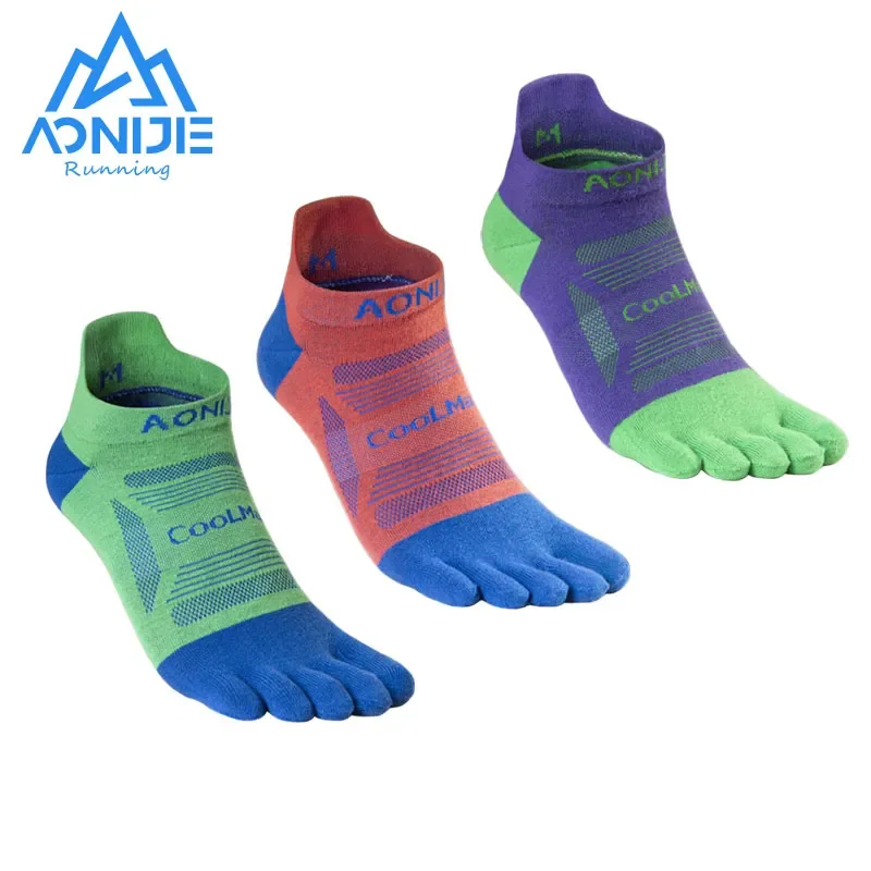 

3 Pairs/Set AONIJIE E4837 Unisex Upgraded Athletic Running Low Cut Five Toe Socks Marathon Toesocks For Race Tranning