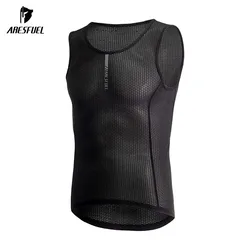 Aresfuel Heren Fietsbasislaag Mouwloze Racefiets Sweetshirt Snel Droog Fiets Onderhemd Fietsen Zweetafvoervest 4033