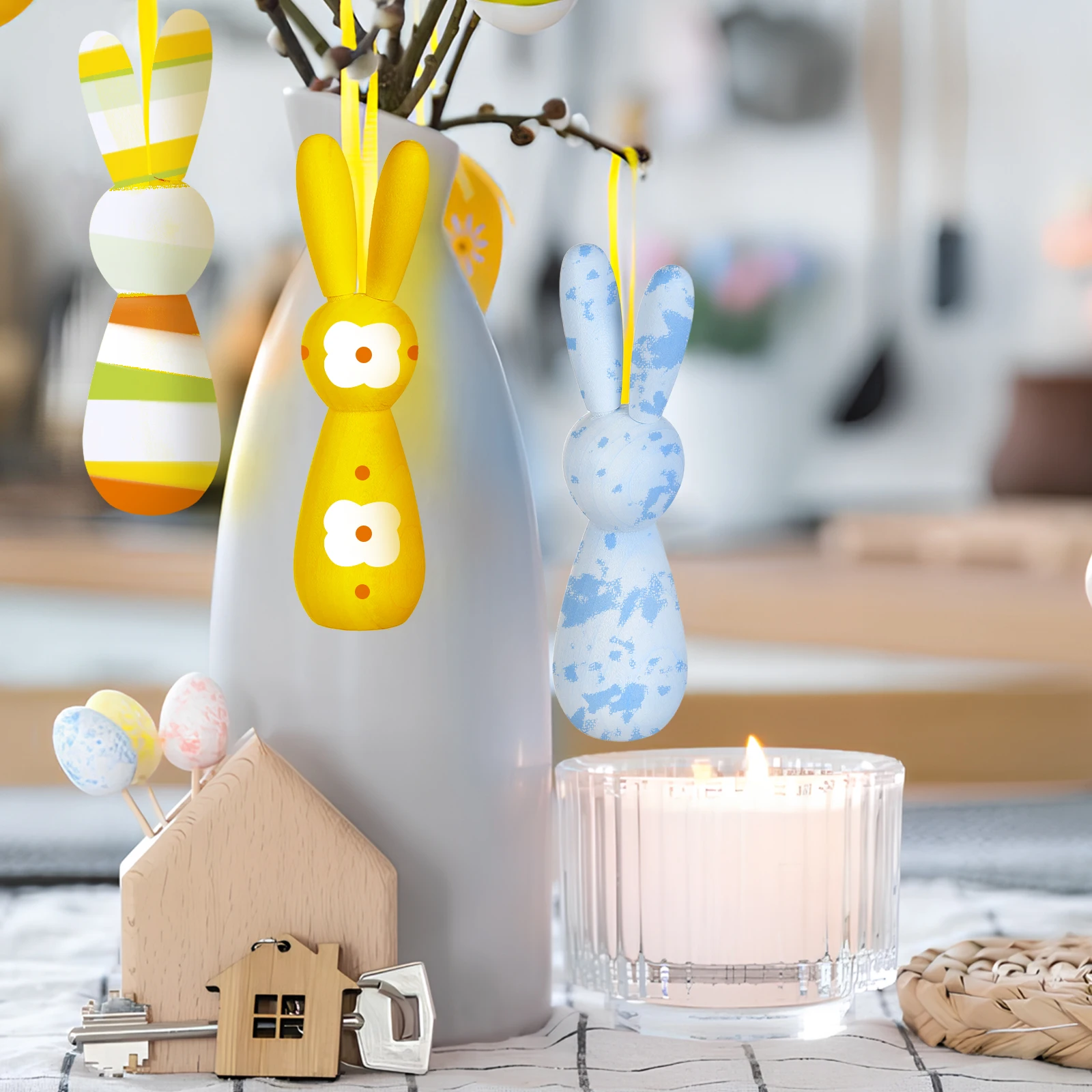 

5Pcs Unfinished Natural Wood Rabbit Decor DIY Mini Wooden Rabbit for Painting Desktop Table Decorations Unfinished Wood Rabbits