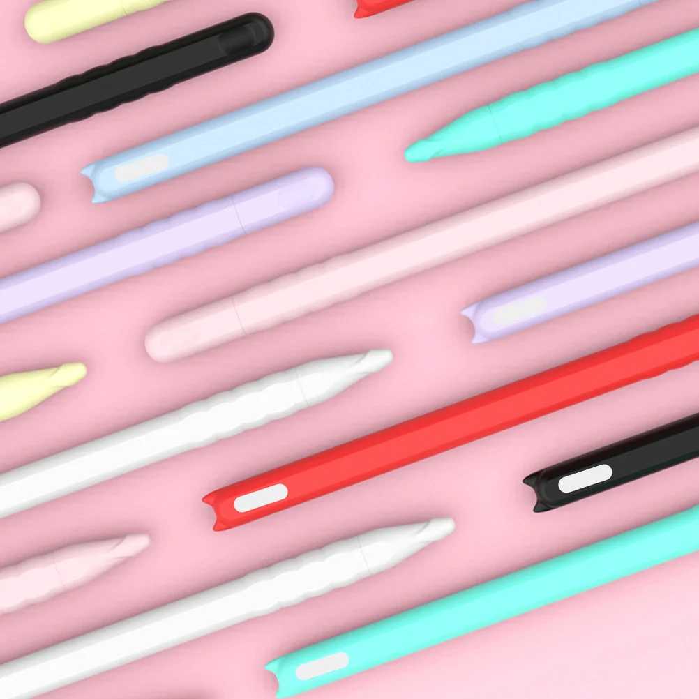 

2Pcs Silicone Cat Head Pen Case Compatible for Apple Pencil 2nd Gen Durable Protective Cover Silica Gel Fade Resistant Color