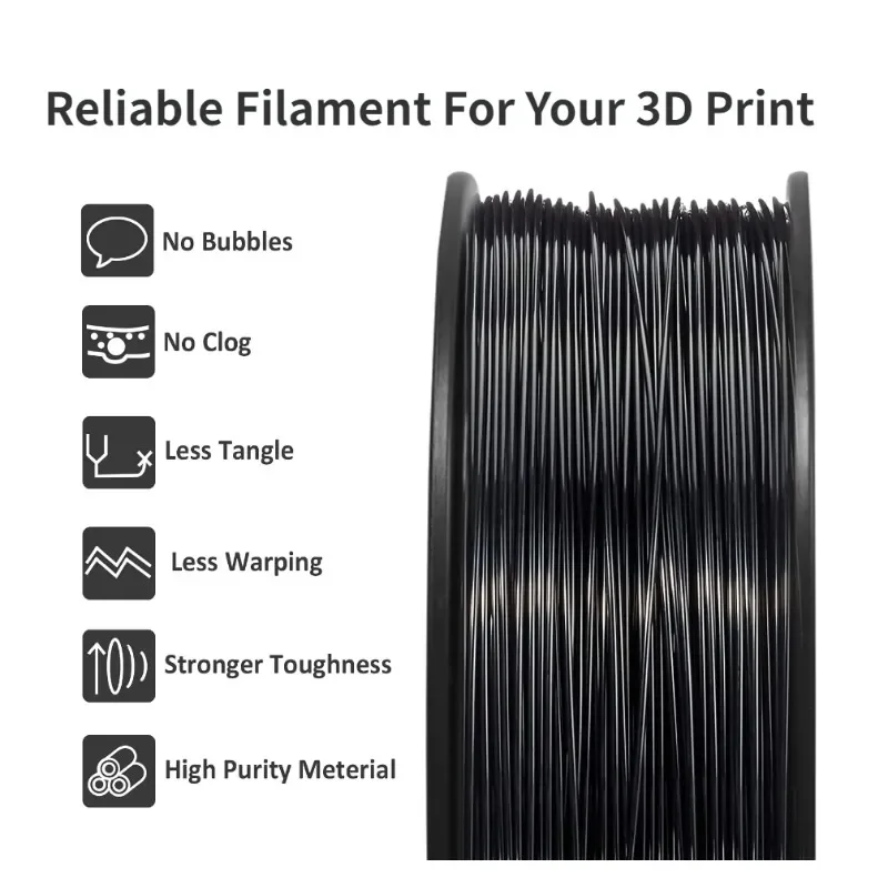 ABS Filament 1.75mm,Highly Resistant Durable ABS 3D Filament ±0.02mm,Fit Most FDM 3D Printers,1kg Spool (2.2lbs), Strong ABS