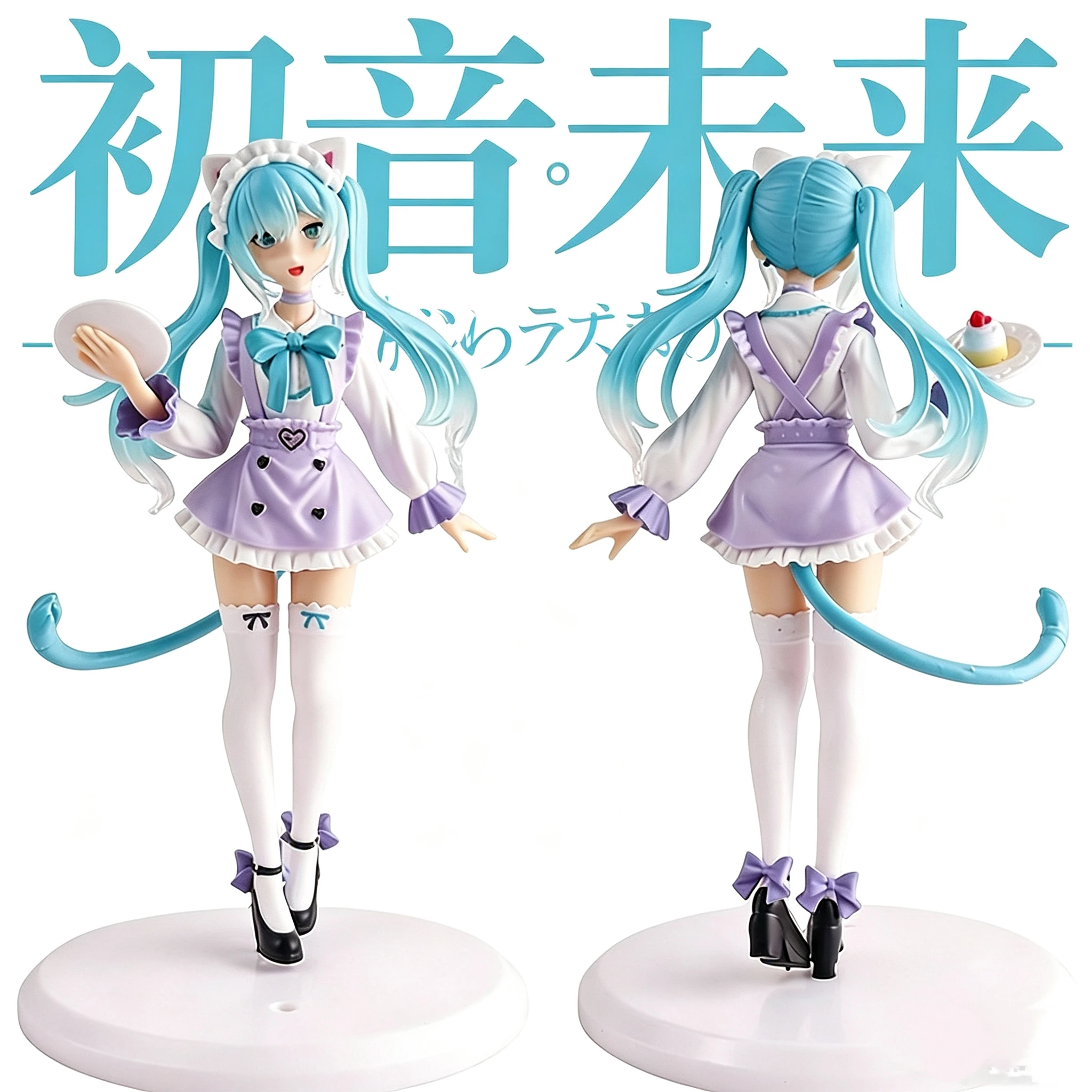 2026 Neue Hatsune Miku Desktop Niedliche Actionfigur mit Katzenohren Cosplay Anime Figur Kawaii Mädchen Modell Spielzeug Geschenke