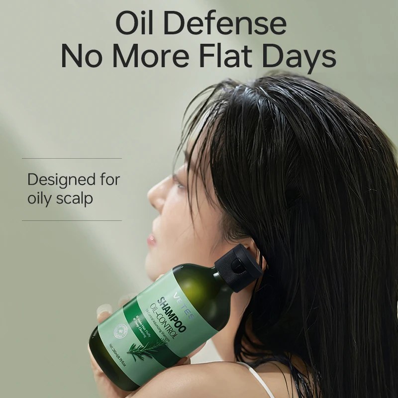 

VETES Shampoo Hair Wash Deep Clean Roots 260ml Oil Defense Freshing Strengthen Roots Voluming Balances Scalp Oil All Hair Types