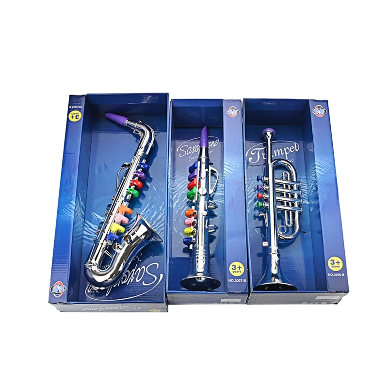 3Pcs Kids Musical Instruments Toy Clarinet Saxophone Trumpet Children Toy For Toddlers Play