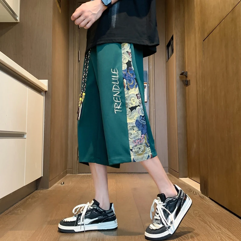 

American Sle Casual Sports Seven-Foot Men's Summer New Loose Straight Ice Silk Trendy Brand Large Size orts