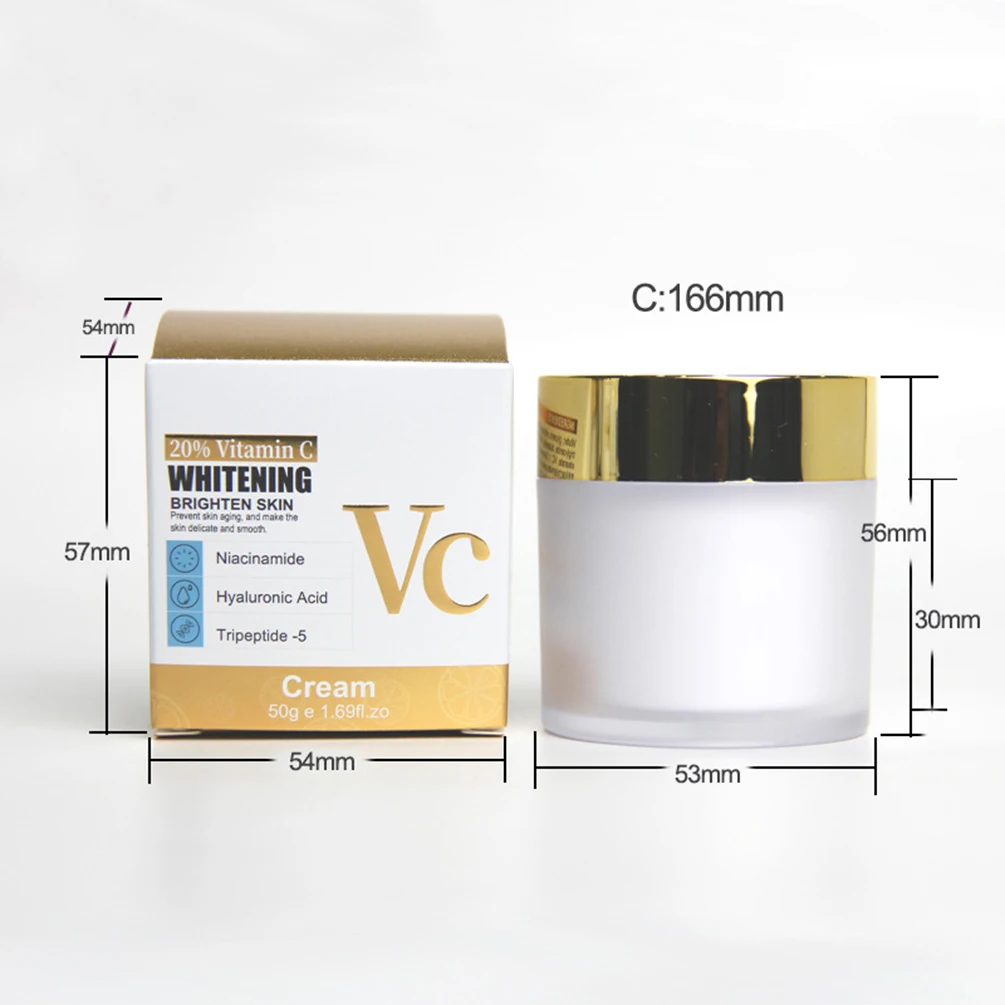 Private Label 20% VC Facial Cream Custom Logo Moisturizer Hydrating Vitamin C Skin Care Product Makeup Wholesale Easy To Use