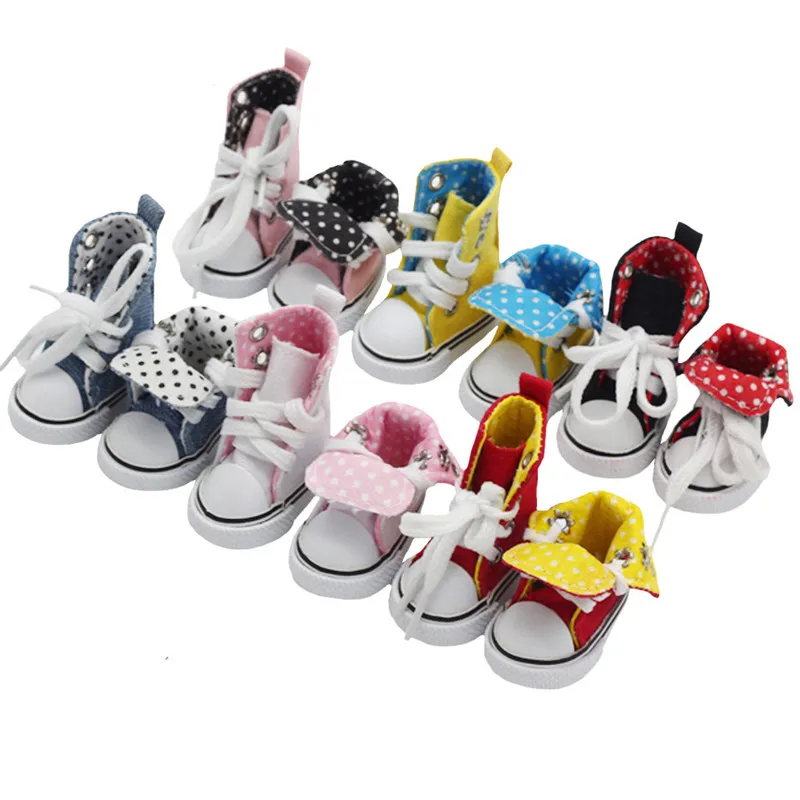 6 Styles 30cm Doll Canvas Shoes for 1/6 BJD Doll Girls Fashion High Top Shoes Dress Up Gift Toy Doll's Accessories 5*2.5cm