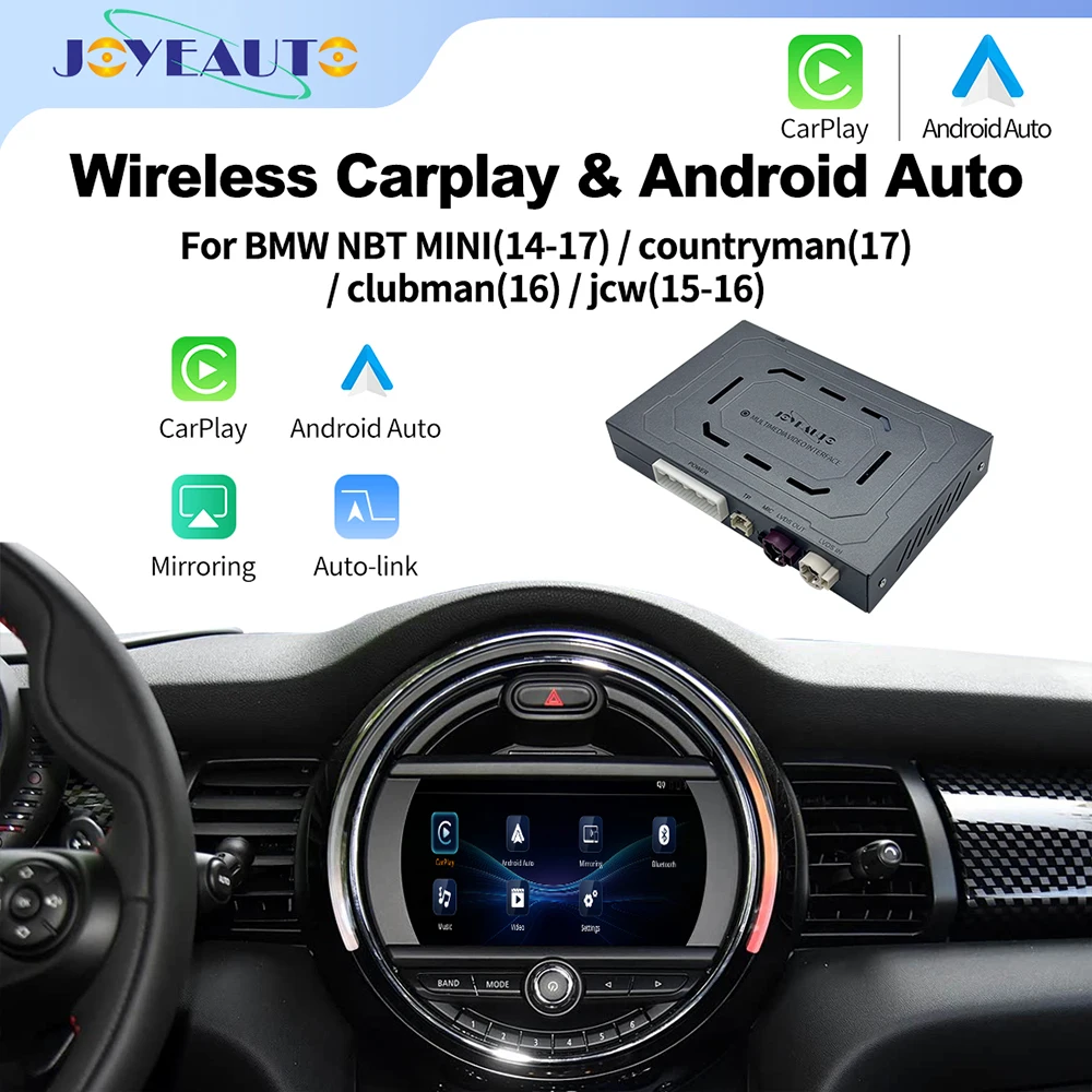 Joyeauto Wireless Apple CarPlay for BMW MINI F-Type NBT 2013-2017 Wireless Android Auto iOS Mirror Car Play Support Rear Camera