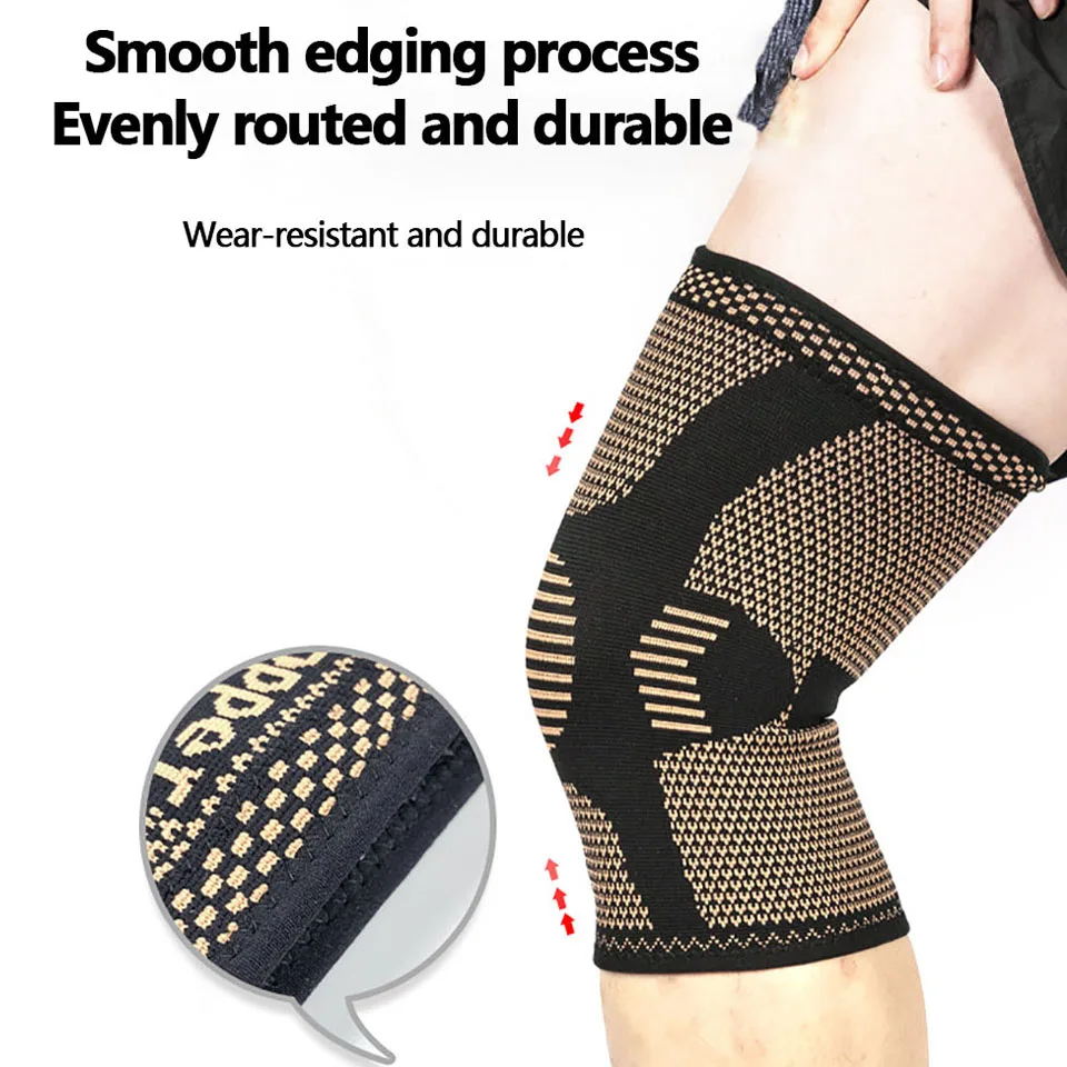 1Pcs Band Copper Nylon Knee Brace for Arthritis Pain and Support Knee Sleeve Compression for Sports Workout Arthritis Relief