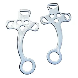 Joues de mèche Hackamore chromées sans embout buccal