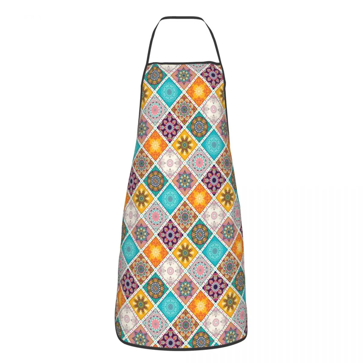 Custom Unisex Arabic Indian Ethnic Floral Mandalas Pattern Kitchen Chef Cooking Baking Apron Women Tablier Cuisine for Painting